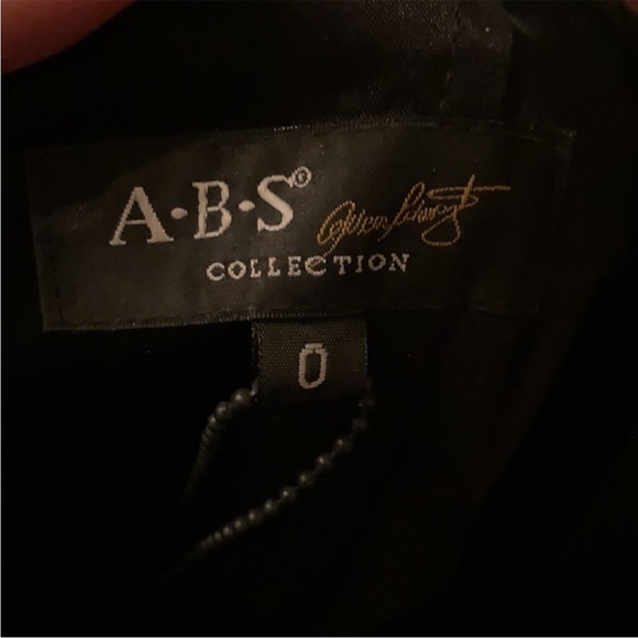 ABS Allen Schwartz Black Satin Strapless Dress - Picture 6 of 11